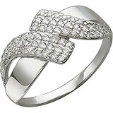 Женское серебряное кольцо с куб. циркониями, 1615418