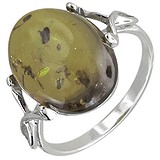 Женское серебряное кольцо с янтарем, 1617210