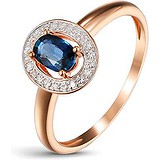Женское золотое кольцо с бриллиантами и сапфиром, 1639738