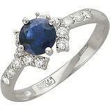 Женское золотое кольцо с бриллиантами и сапфиром, 1666618
