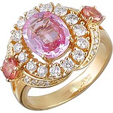 Женское золотое кольцо с бриллиантами и сапфирами, 1704250