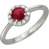 Женское золотое кольцо с бриллиантами и рубином, 1704762