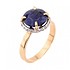 Женское золотое кольцо с сапфиром и куб. циркониями - фото 1