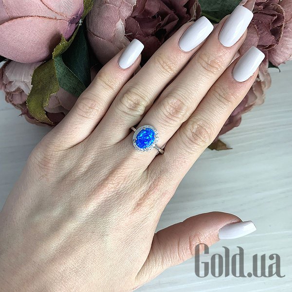 Каблучка Fresh Jewelry Жіноча срібна каблучка з куб. цирконіями і опалом, 17