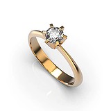 Золотое кольцо с бриллиантом, 1768250