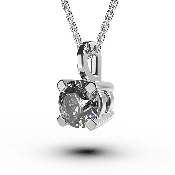 Золотой кулон с цепочкой с бриллиантом lun719261121b – изображение 4