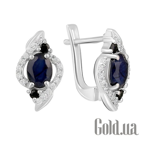 

Серьги Fresh Jewelry, Серебряные серьги с куб. циркониями и сапфирами