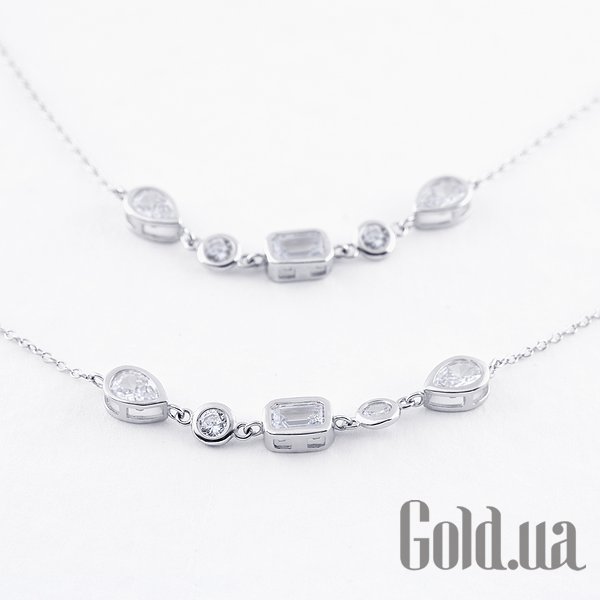 

Женские колье Silvex925, Серебряное колье с куб. циркониями, 90