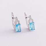 Срібні сережки з куб. цирконіями та топазами, 1796666