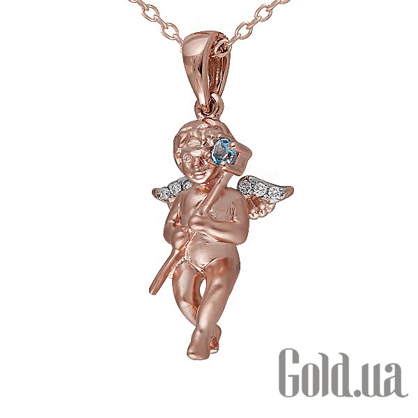 

Женский кулон Lurie Jewelry, Золотой кулон с цепочкой с бриллиантами и топазами, 45
