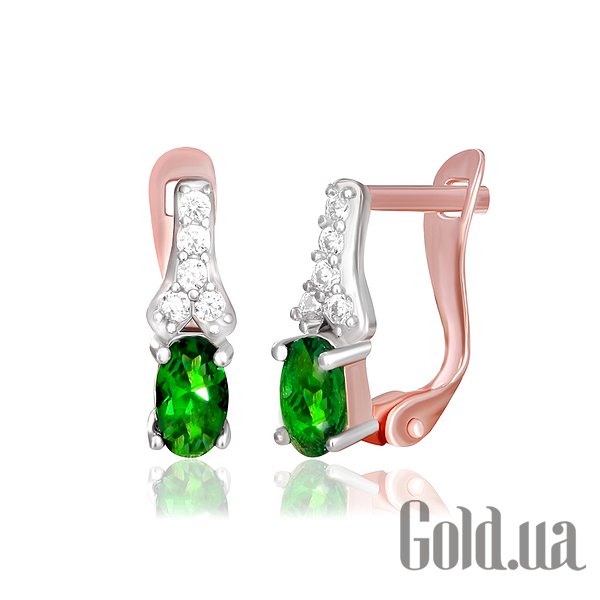 

Серьги Silvex925, Серебряные серьги с куб. циркониями в позолоте