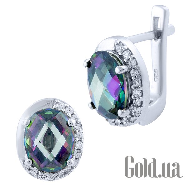 

Серьги Fresh Jewelry, Серебряные серьги с куб. циркониями и топазами