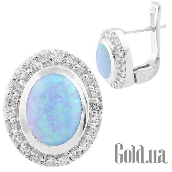 

Серьги Fresh Jewelry, Серебряные серьги с опалами и куб. циркониями