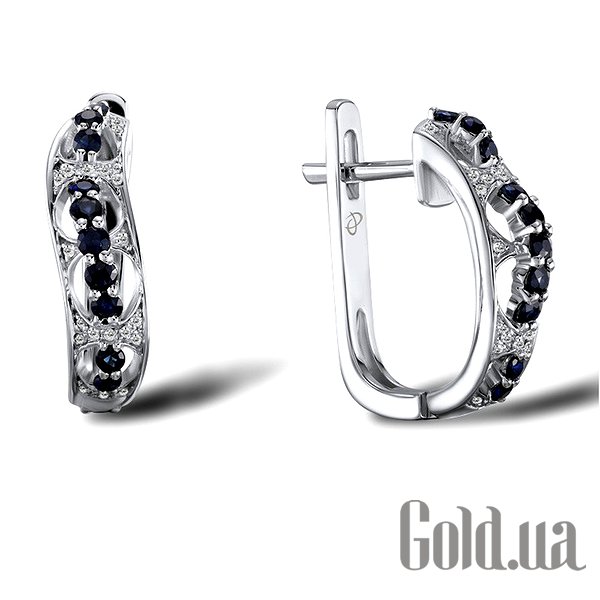 

Серьги Lurie Jewelry, Золотые серьги с бриллиантами и сапфирами