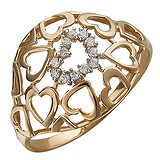 Золотое кольцо с куб. циркониями, 1605435