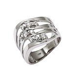 Женское серебряное кольцо с куб. циркониями, 1621051