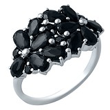 Женское серебряное кольцо с сапфирами