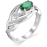 Женское серебряное кольцо с куб. циркониями и агатом, 1646395