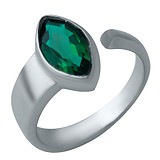 Женское серебряное кольцо с синт. изумрудом