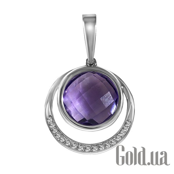 

Женский кулон Lurie Jewelry, Золотой кулон с бриллиантами и аметистом