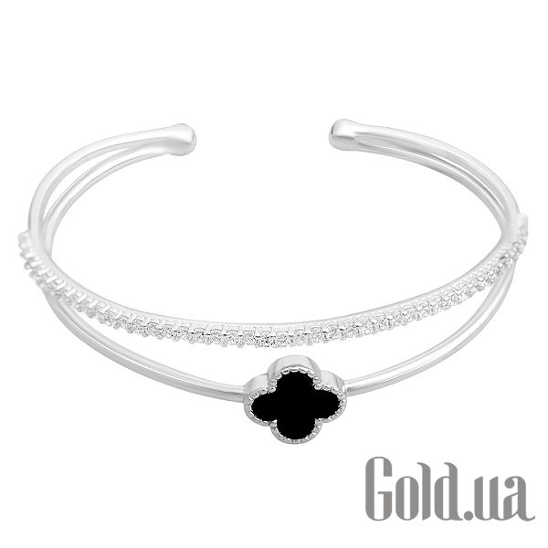 

Браслет Fresh Jewelry, Женский серебряный браслет с куб. циркониями и ониксом, 18