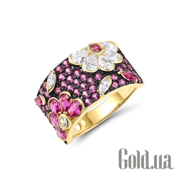 

Женские кольца Lurie Jewelry, Женское серебряное кольцо с сапфирами в позолоте, 17