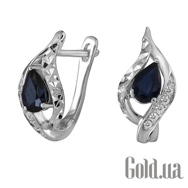 

Серьги Lurie Jewelry, Золотые серьги с бриллиантами и сапфирами