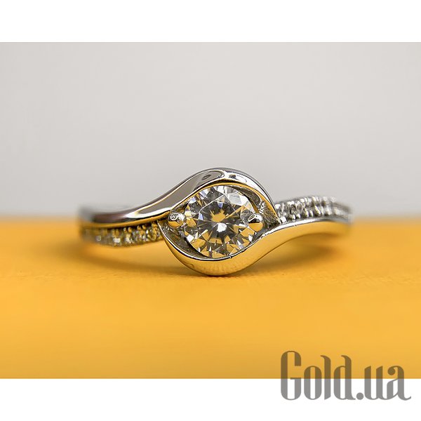 Каблучка Lurie Jewelry Срібне каблучка з куб. цирконіями, 15.5