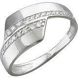 Женское серебряное кольцо с куб. циркониями, 1615420