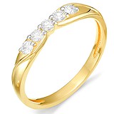 Золотое обручальное кольцо с бриллиантами, 1616700