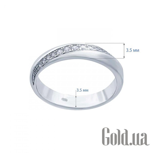 Каблучка Lurie Jewelry Жіноча срібна каблучка з куб. цирконіями, 17.5