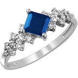 Женское золотое кольцо с бриллиантами и сапфиром, 1666620