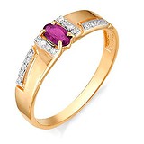 Женское золотое кольцо с рубином и бриллиантами, 1711420