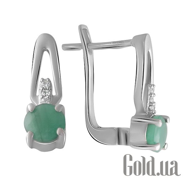 

Серьги Fresh Jewelry, Серебряные серьги с куб. циркониями и изумрудами