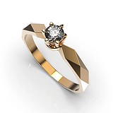 Золотое кольцо с бриллиантом, 1768252