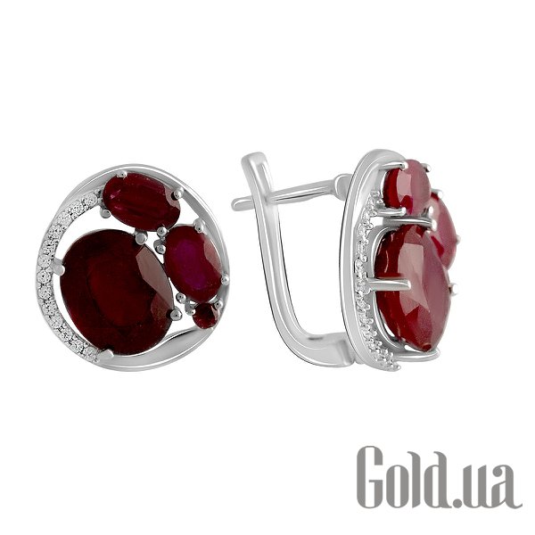 

Серьги Fresh Jewelry, Серебряные серьги с куб. циркониями и рубинами