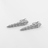 Серебряные серьги с куб. циркониями, 1800764