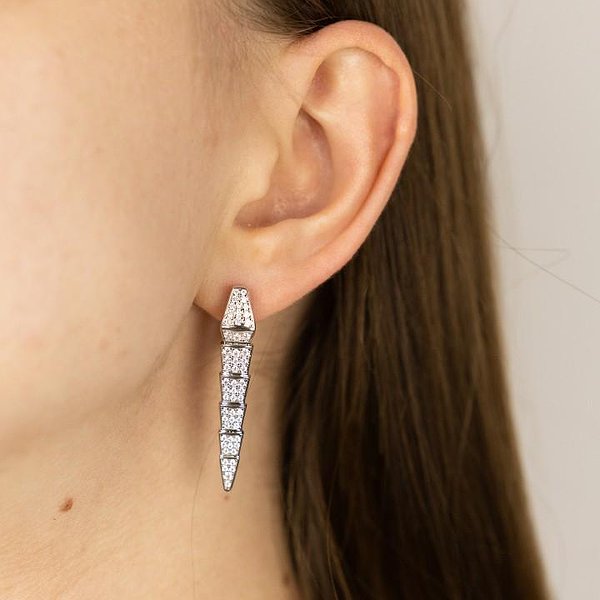 Серебряные серьги с куб. циркониями DIA3203232 – изображение 3