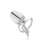 Женское серебряное кольцо с куб. циркониями, 700476