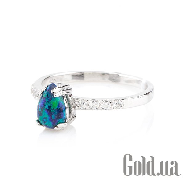 

Женские кольца Shatlen, Женское серебряное кольцо с куб. циркониями и синт. опалом, 16.5