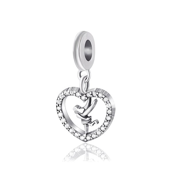 Серебряная наборная подвеска с куб. циркониями