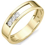 Золотое обручальное кольцо с бриллиантами, 1555005