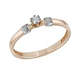 Золотое кольцо с бриллиантом, 1606717