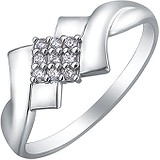 Женское серебряное кольцо с куб. циркониями, 1614141