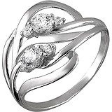 Женское серебряное кольцо с куб. циркониями, 1615421