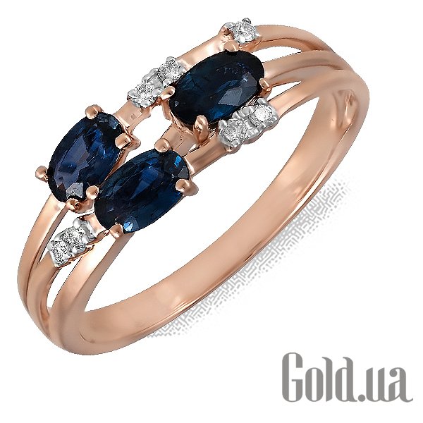 

Кольцо Lurie Jewelry, Женское золотое кольцо с бриллиантами и сапфирами, 17