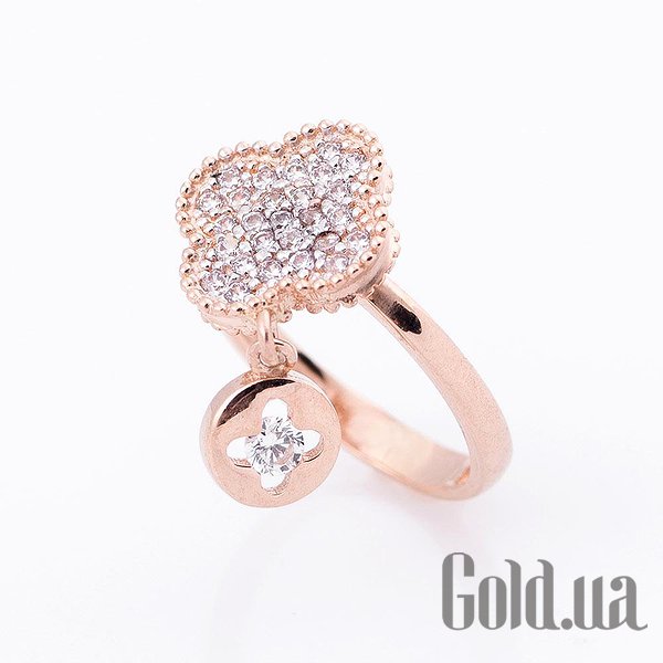 

Кольцо Украина, Женское золотое кольцо с куб. циркониями, 17.5