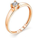 Золотое кольцо с бриллиантом, 1667645