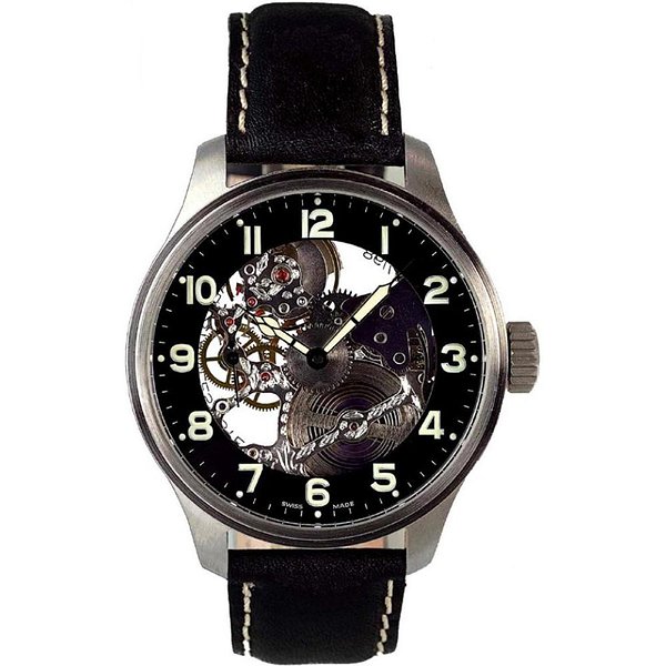 Zeno-Watch Мужские часы Over Sized Pilot Skeleton 8558S-a1