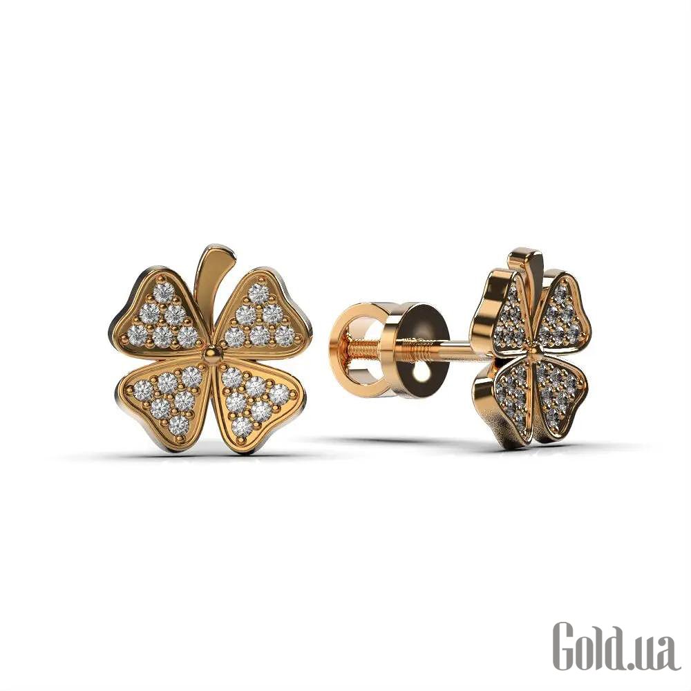 Золотые серьги с бриллиантами lun311982421